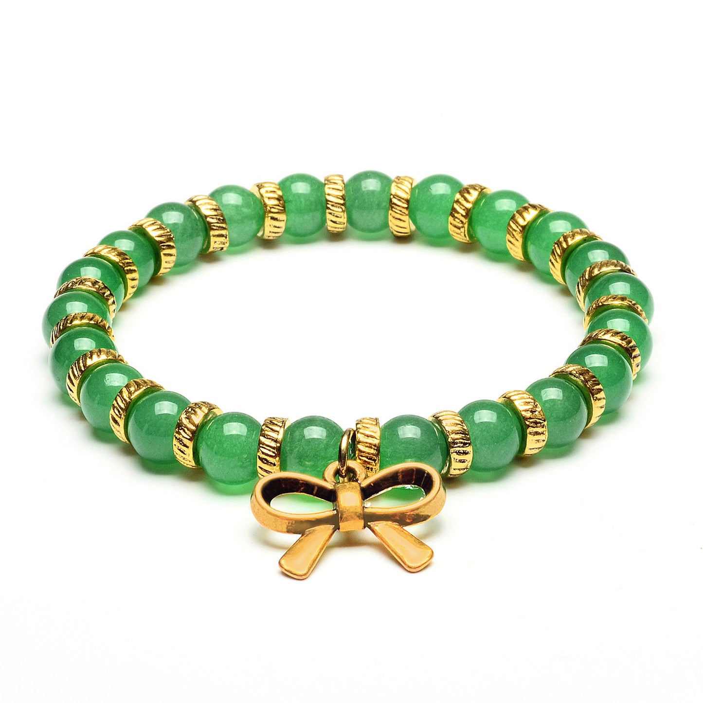 Jade Bow Tie Charm Bracelet